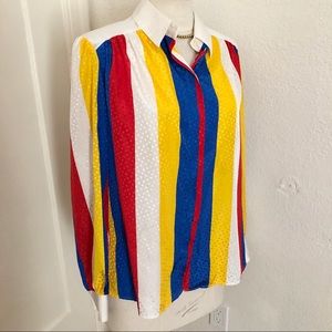 Vintage 80s Adolph Schuman for Lilli Ann Blouse